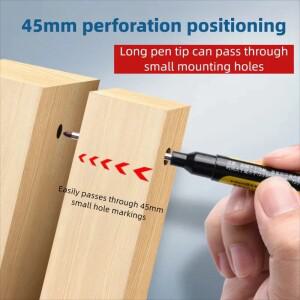 45mm 롱닙 방수 딥홀 마커 펜 | 목공용 호환 다 검정/파랑/빨강 잉크