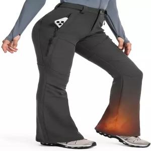 무스힐 여성-스노우 스키 팬츠 방수 플리스 안감 따뜻한 겨울 하이킹 보온성 지퍼 포켓 4개 포함