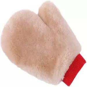 OKDA 내추럴 램스킨 울 세차 미트 특대 사이즈 스크래치 없는 양가죽