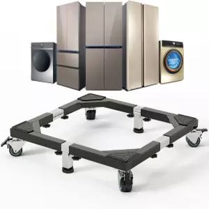 지트바이트 올 스틸 모바일 베이스 헤비 듀티 가구 돌리 조절 가능 미니 냉장고 스탠드 세탁기 및 건조기용