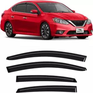 닛산 센트라 2013-2019 세단용 보론 유리 테이프온 레인 가드 윈도우 디플렉터 통풍구 바이저 4피스 -