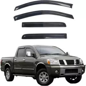 레인 가드 2004-2015 닛산 타이탄 크루 캡 아크릴 슬림 스타일 윈도우 바이저 액세서리용 사이드 디 fl