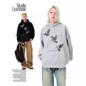 여성 빈티지 맨투맨 박시 비둘기 오버핏 프린트 데일리 후드 슬림 메이드스트림 프티지와 SPO마켓1