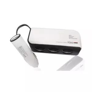 [CAR] USB 3구 소켓 화이트 플러그 일체형 멀티소켓 시가잭