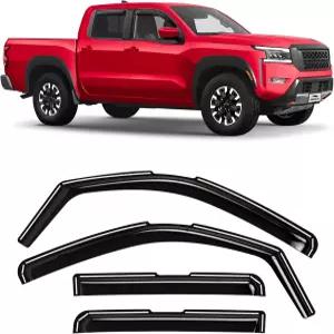 닛산 프론티어 2022-2026 크루 캡 윈도우 디플렉터 통풍구 바이저 4피스 - 200457용 보론 글래스 채널 내