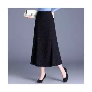 여자 데일리 H라인 스커트 블랙 도트 머메이드 가을 하이웨스트 슬림핏 A라인 롱 SPO마켓3