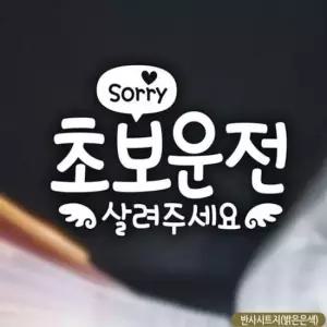 [CAR] Sorry 초보운전살려주세요 초보자동차스티커-반사