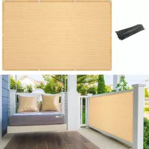 발코니 스크린 프라이버시 펜스 커버 데크 파티오 아파트 뒷마당 야외 수영장 현관 난간 베이지용 자외선