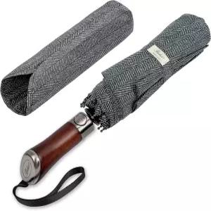 발리오스(영국산 디자인) 여행용 우산 고급스러운 골든 하드우드 핸들 자동 개폐 방풍 프레임 싱글 캐노피