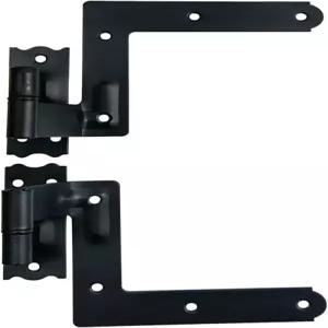 목재 프레임 및 벽돌용 QCAA 블라인드 셔터 힌지 스틸 2-1/8인치 오프셋 파우더 코팅 매트 블랙 2팩(1쌍)