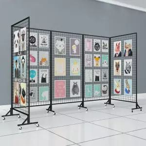 스탠드 네트망파티션 가벽 철망 칸막이 소품 진열대