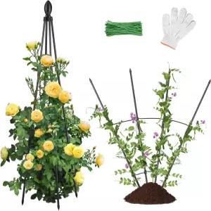 알리시스포레스 등산용 가든 트렐리스 2팩 채소 덩굴 장미 덤불용 방청 플라스틱 코팅 금속 식물 지지대