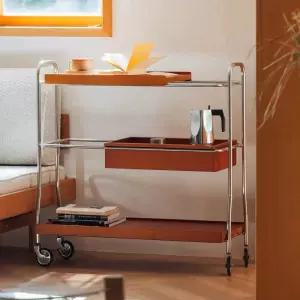 디자인사진참조 빈티지 우드 이동식 카트 싱크대