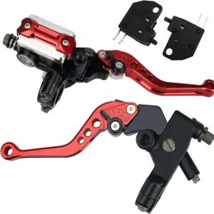 솔론 유니버설 모터사이클 7/8인치 22mm 핸들바 브레이크 마스터 실린더 리저버 조절 가능한 클러치 및