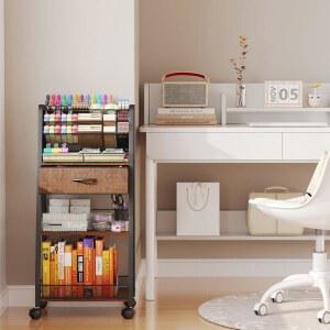 홈소루트 3단 페인트 브러시 예술 또는 이상적입니다 바퀴가 보관에 금속 위한 서랍과 카트 있는 다용도 공예 카트 정리함 사무실 용품 가정 스튜디오를 수납 유틸리티