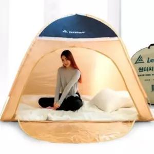 방한 방풍 우풍 단열 난방용품 실내용 원터치 난방텐트(1-2인용) 투명창 바닥없음