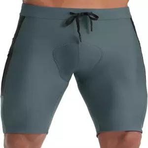 발레프 남성 패딩 바이크 반바지 사이클링 로드 라이딩 사이클 웨어 포켓 UPF 50+ MTB 액세서리 타이츠