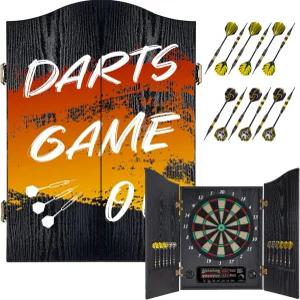 이리넥 전자 다트 보드 장식 캐비닛 세트 [12*브론즈 소프트 팁 다트] [크리켓 게임 모드] - 가족 룸용