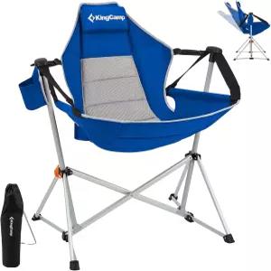 발 받침대가 있는 킹캠프 해먹 의자 - 최대 400파운드의 헤비 듀티 스윙 흔들 캠핑 컵 홀더가 접이식