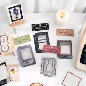 BENOSPACE 60개 PET 장식 스티커 세트 셀프 접착 사진 액자 스크랩북 필름 스트립 데칼 레트로 카메라