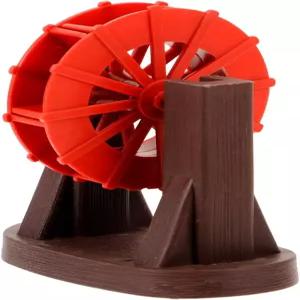 구호치 휴대용 미니 물레 분수 액세서리 3.54인치 시뮬레이션 폭포 조경 소품 실내 테이블탑 홈 가든