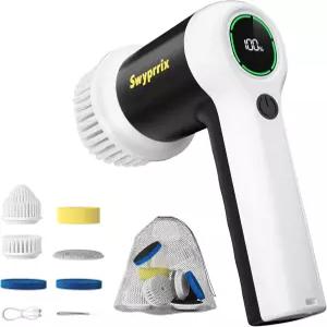 Swyprrix 전기 욕실 청소 브러시 무선 스핀 스크러버 전신 방수 IPX7 욕조/주방/창문/홈 청소용 교체