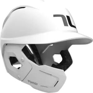 턱 플랩 L/XL 매트 화이트 왼손잡이 타자가 있는 TUCCI 포텐자 타격 헬멧