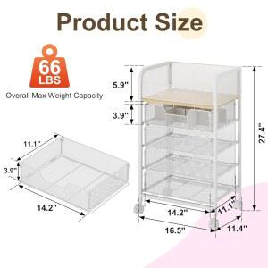 4개의 서랍이 정리함 스킨케어 대형 네일 카트 바닥 케이스 있는 메이크업 진열 향수 폴리시 홍타모야 화이트