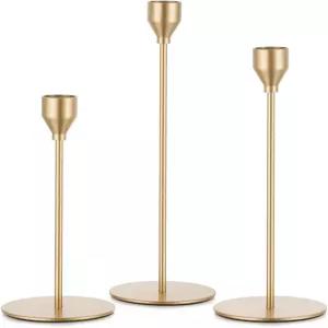 캔들도 골드 테이퍼 캔들 홀더 테이블 중앙 장식용 키 큰 3개 금속 스틱 스탠드 웨딩 장식