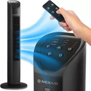 NEXAIR 36인치 진동 타워 팬 리모컨이 있는 3단 휴대용 7.5시간 자동 꺼짐 타이머가 침실용 조용한 작동
