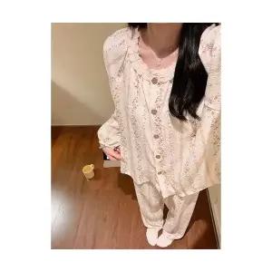 커플 잠옷세트 파자마 봄 가을 긴팔 캡 세트 패피3