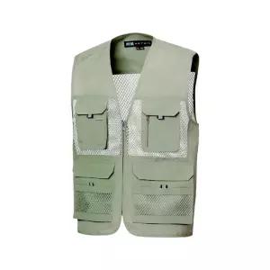 가벼운 경량 메쉬조끼 고퀄리티 고급원사 작업복 단체 베이지조끼 로고