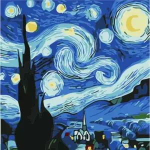 DIY 유화그리기 세트 20x20 별이 빛나는 밤아이러브페인팅 그림 재료 취미 그리기 DIY명화그리기 DIY키트