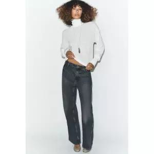 국내배송 자라 ZARA 여성 엑스트라 파인 니트 하이넥 스웨터 화이트 2142050250 1805685