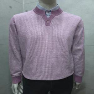 인디안웰메이드 남성 봄간절기 이중에리 면혼방 폴리 긴팔 니트 5 S C409