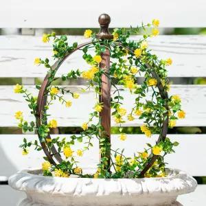 구심 12.6x17.5인치 브론즈 메탈 가든 트렐리스 오벨리스크 - 장미 덩굴 및 화분 등반을 위한 다용도 지원