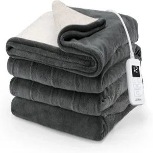 선빔 일렉트릭 럭셔리 마이크로플러시 리버스 셰르파 온열 담요 12가지 열 설정 12시간 선택 가능한 자동