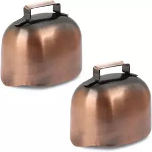 2PCS 레트로 스타일 방목 금속 종 64.25cm 대형 소 농장 동물 소리 큰 청동 말 양 개 고양이용