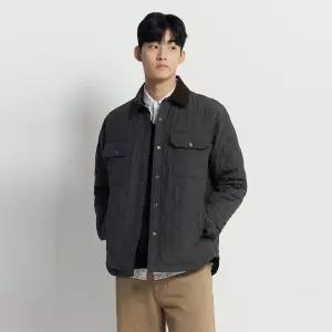 빈폴 다이아 퀼팅 패딩 셔츠 카키 BC5X64CP3H