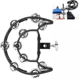 투오렌 하이햇 탬버린 하프 문 장착 드럼 세트용 볼트 장착형 더블 로우 벨