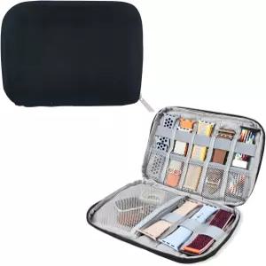 와이즈포인트 방수 시계 밴드 보관 케이스 옥스포드 천 스트랩 홀더 휴대용 정리함 8개의 슬롯(블랙)