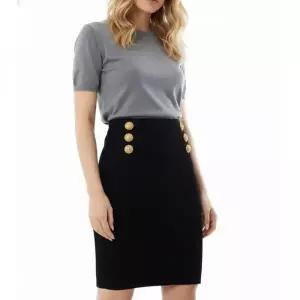 발망 26SS 무릎 기장 니트 스커트 (GF1LCB11KJ44 0PA)