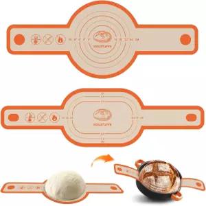 실리콘 빵 슬링 타원형 및 원형 논스틱 재사용 가능한 2개 사워도우 도구 더치 오븐 액세서리 오렌지