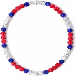 RIJXU 야구 목걸이 16인치/19인치/22인치 블링 드립 라인스톤 클레이 비즈 체인 남성용 쿨 스포츠 주얼리