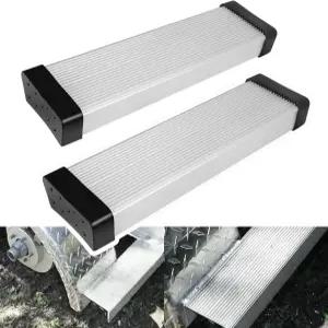 USVEJ 알루미늄 보트 트레일러 펜더 마운트 스퀘어 스텝 트레일러용 패드 페달 스테인리스 및 내구성(2팩)