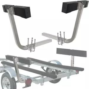 SUONE 보트 트레일러 가이드 벙커 보드 고급 고무 충돌 방지 패드가 있는 20인치 알루미늄 합금 사각 튜브