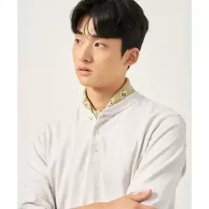 빈폴 BEANPOLE MEN 피케 헨리넥 긴소매 티셔츠 아이보리 344805 BC5841C040