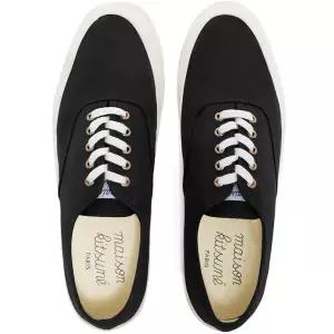 [메종 키츠네] 24SS 캔버스 레이스업 스니커즈 CU04706WW9000 BK