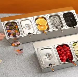 미니 반찬 냉장고 진열대 샐러드바 저온 통 토핑 보관