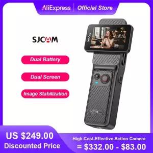SJCAM C400 4K 30fps 듀얼 스크린 액션 카메라 (90도 플립 터치 스크린, 6축 자이로 안정화, 긴 배터리 수